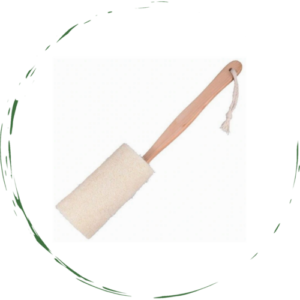 Natural Loofah Bath Brush w/Long Handle.
